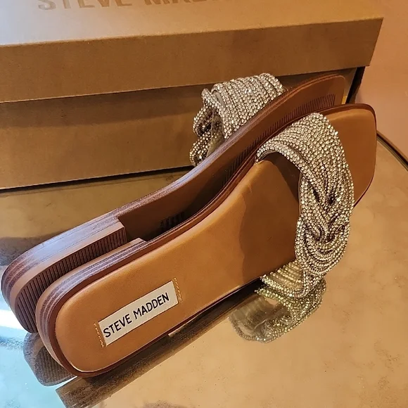 Steve Madden Women's Bling Silver Sandals - Picture 5 of 5